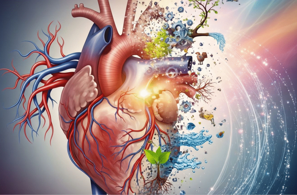 A flourishing Heart that transformed into nature and beauty, depicting the Heart of Change